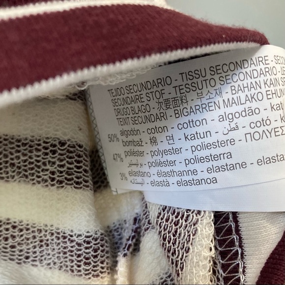 Urban Outfitters Maroon Stripe Cropped Sweatshirt Pull&Bear BNWT - Picture 7 of 11